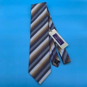 Roberto Villini Couture 100% Silk Striped Textured Tie‎ Necktie Handmake